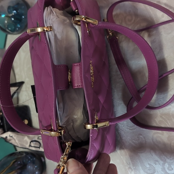 Kate Spade Purple Satchel with Quilted Leather and Gold Accents - Picture 3 of 6